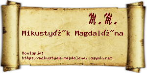 Mikustyák Magdaléna névjegykártya